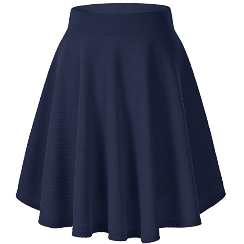 Navy Blue Flared Skirt